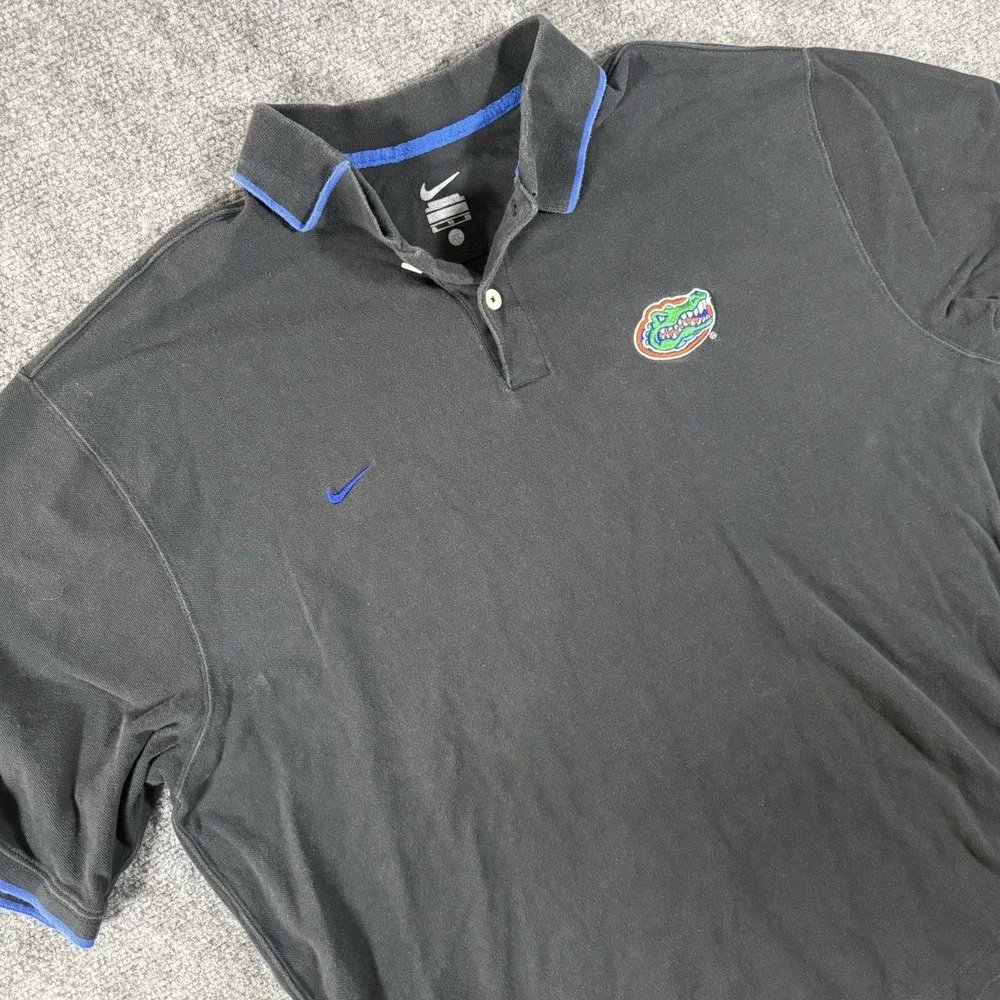 Nike Florida Gators Polo Shirt Men's XL Black Blue Golf NCAA Performance